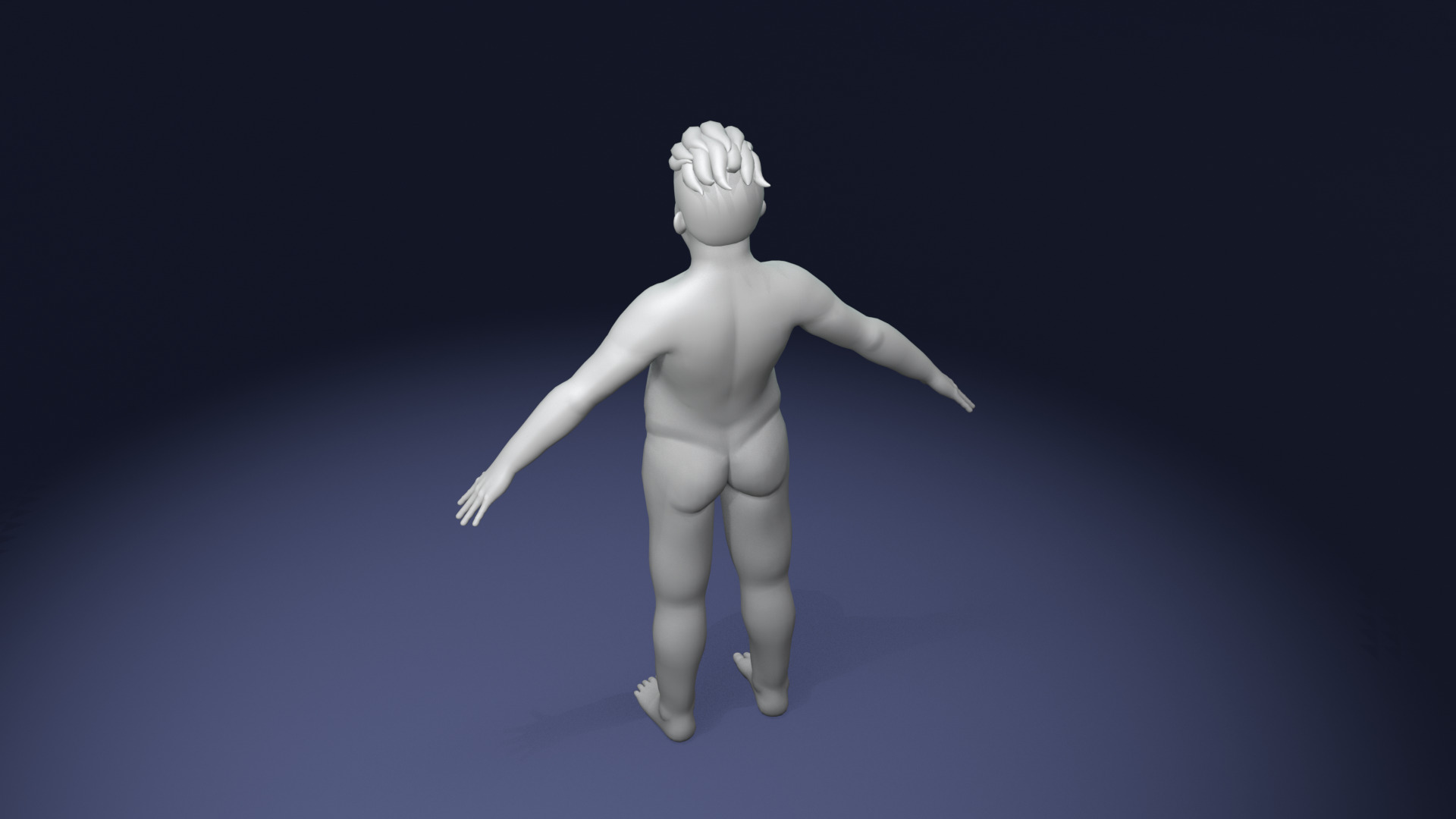 Stylized Fat Boy Body Base Mesh Rigged with IK FK Switch Low-poly 3D model_11
