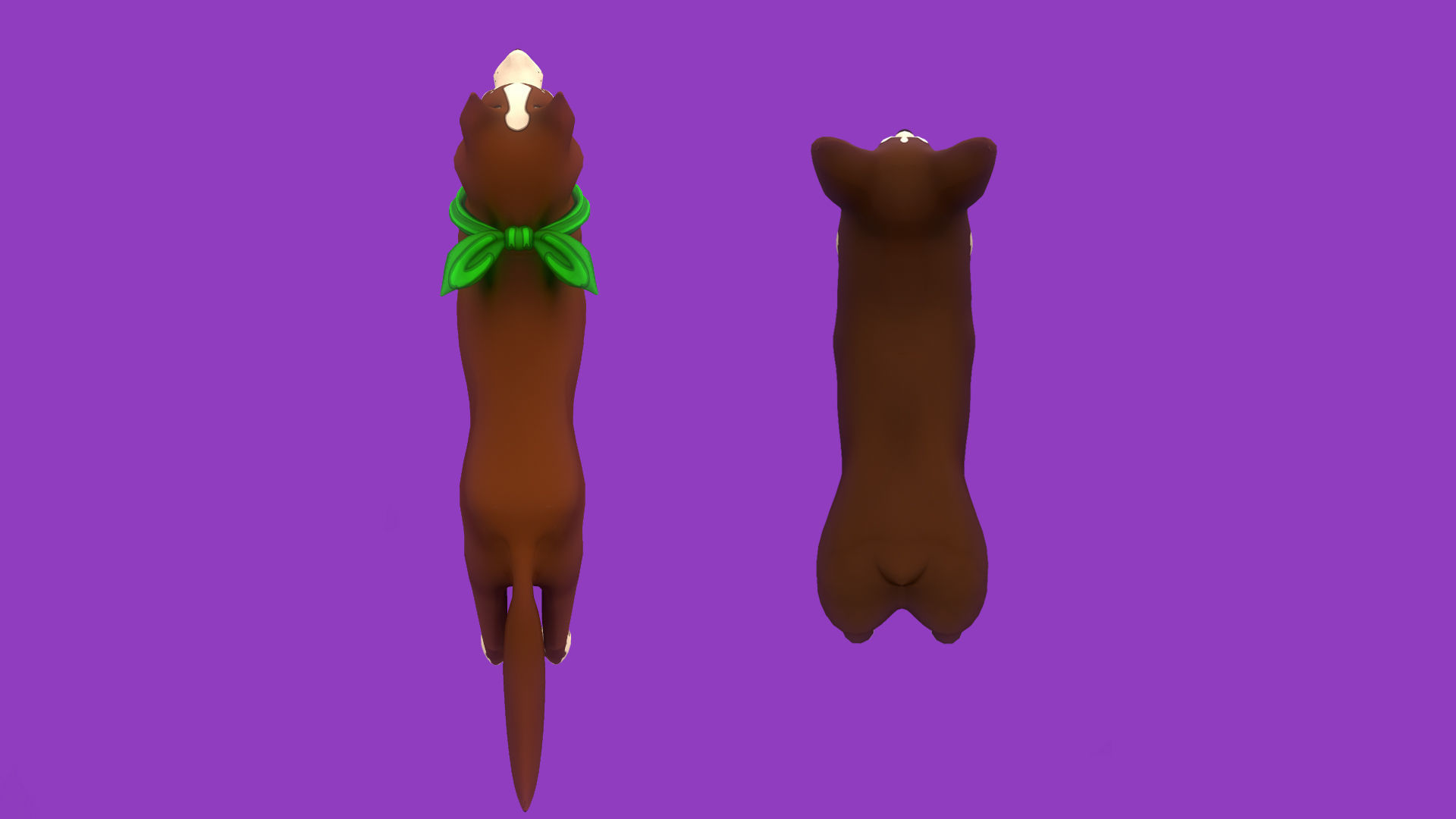 Brown Corgy and Brown Husky 3D Model Collection_7