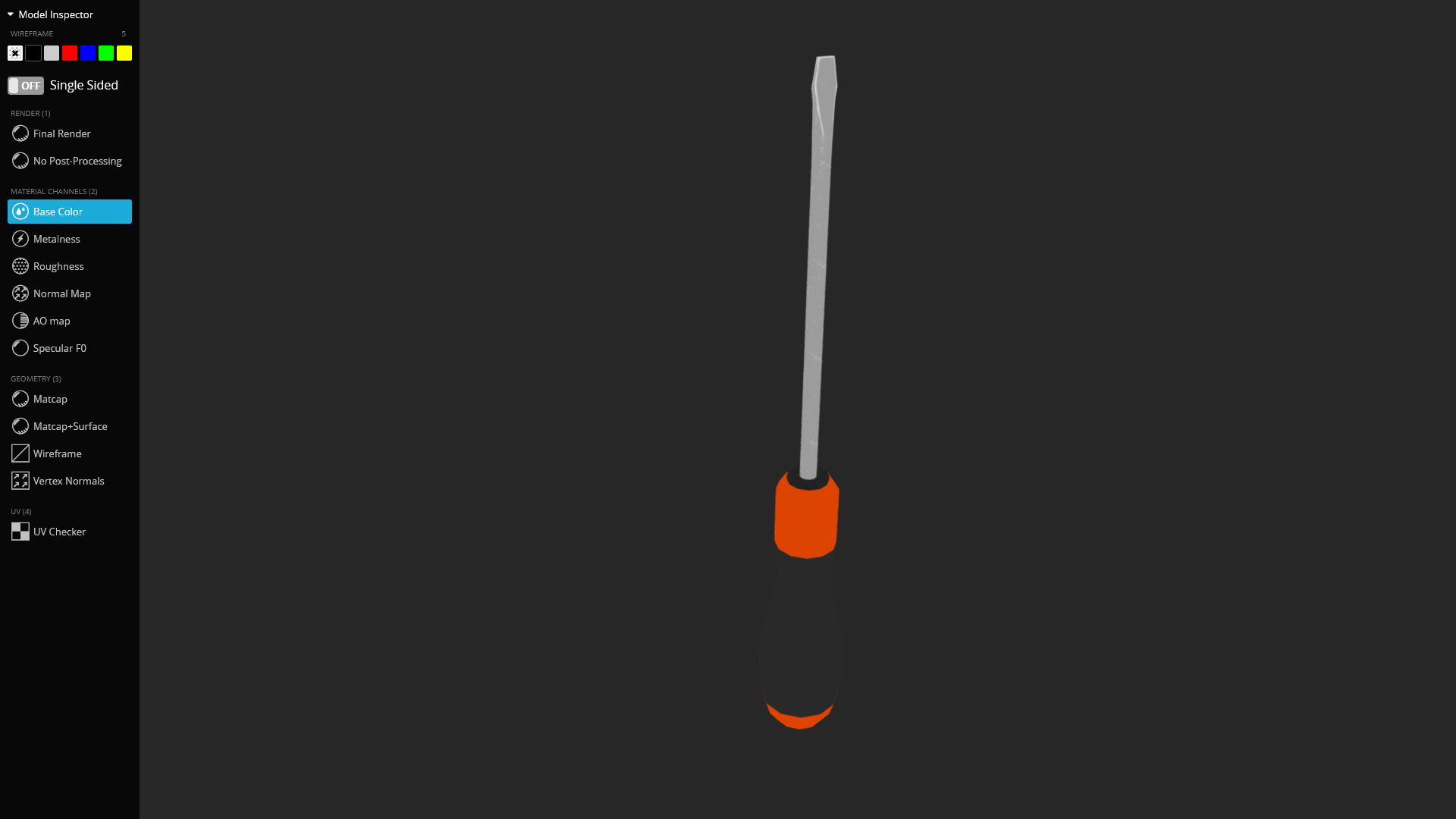 Flathead Screwdriver 3D Model Low-poly 3D model_3