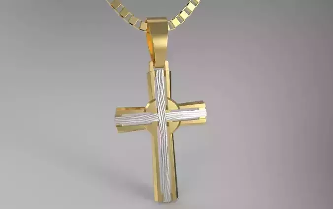 Cross with wood structure