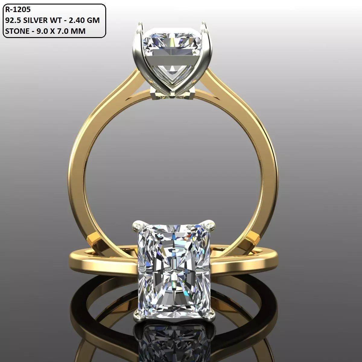 Solitaire Ring 3D print model_0