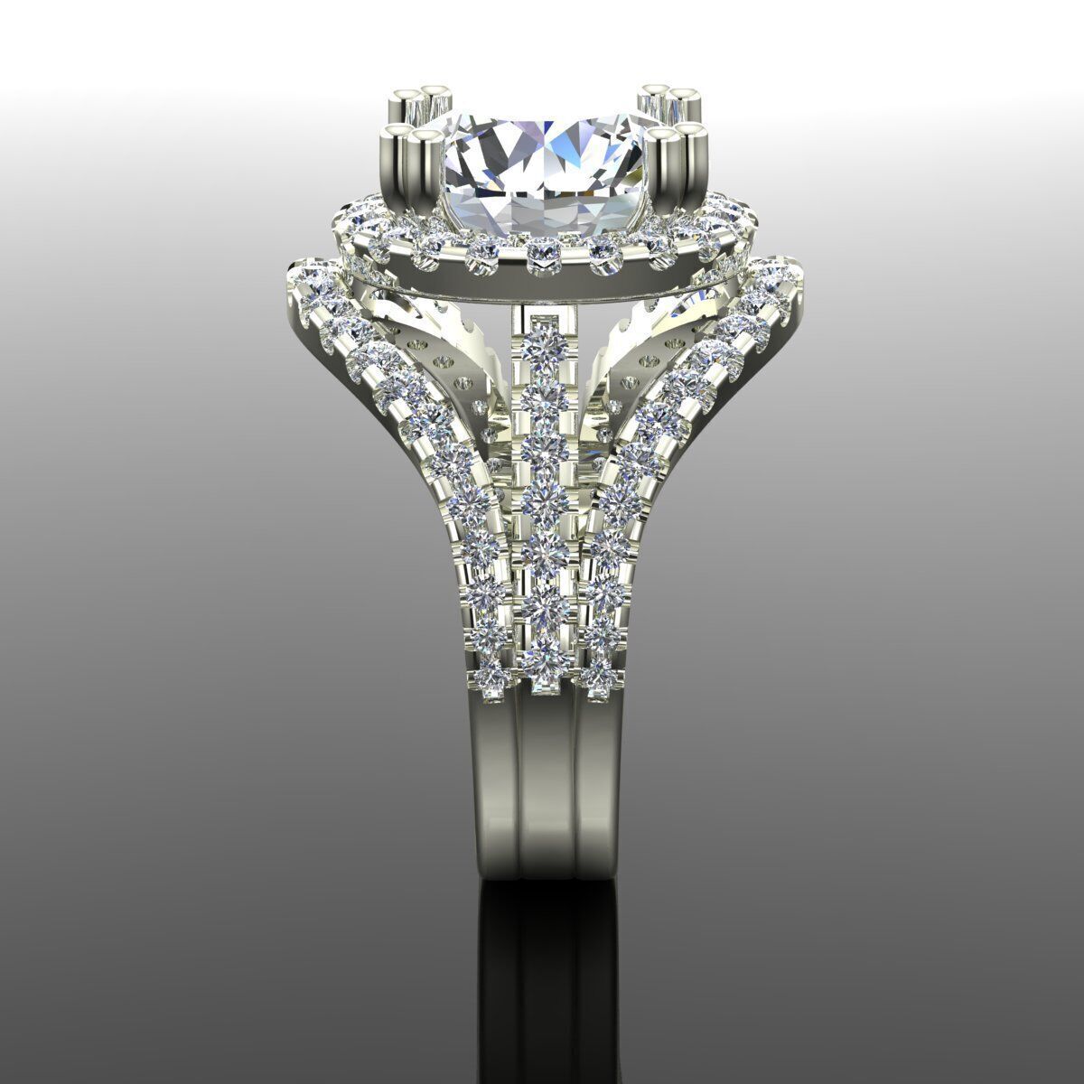 Solitaire Ring 3D print model_1