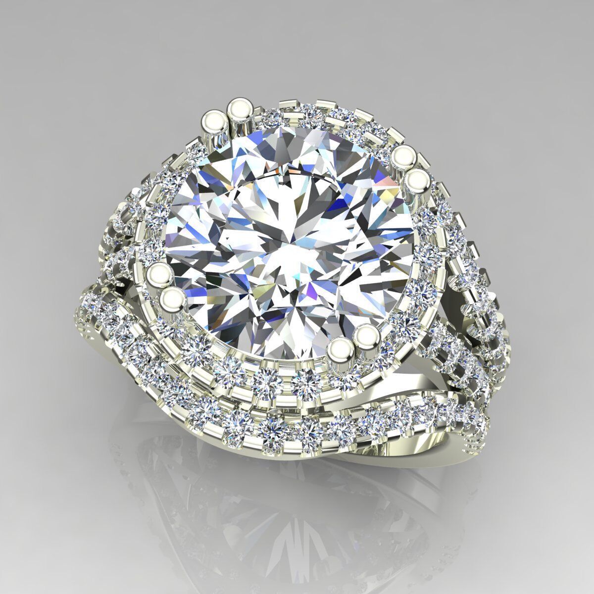 Solitaire Ring 3D print model_2