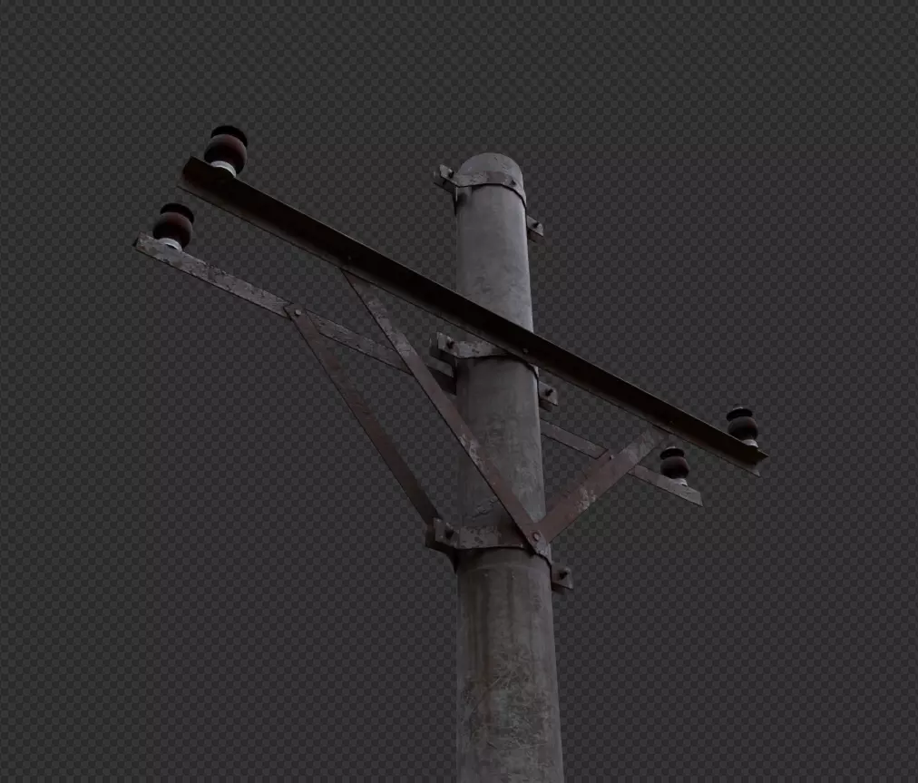 Electric Pole Rust and Clean 3D model