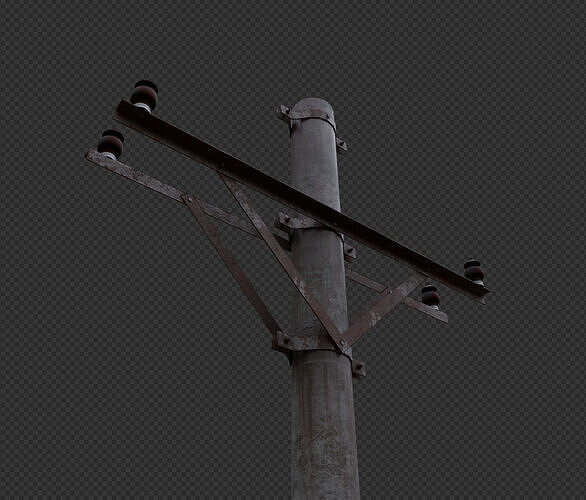 Electric Pole Rust and Clean 3D model