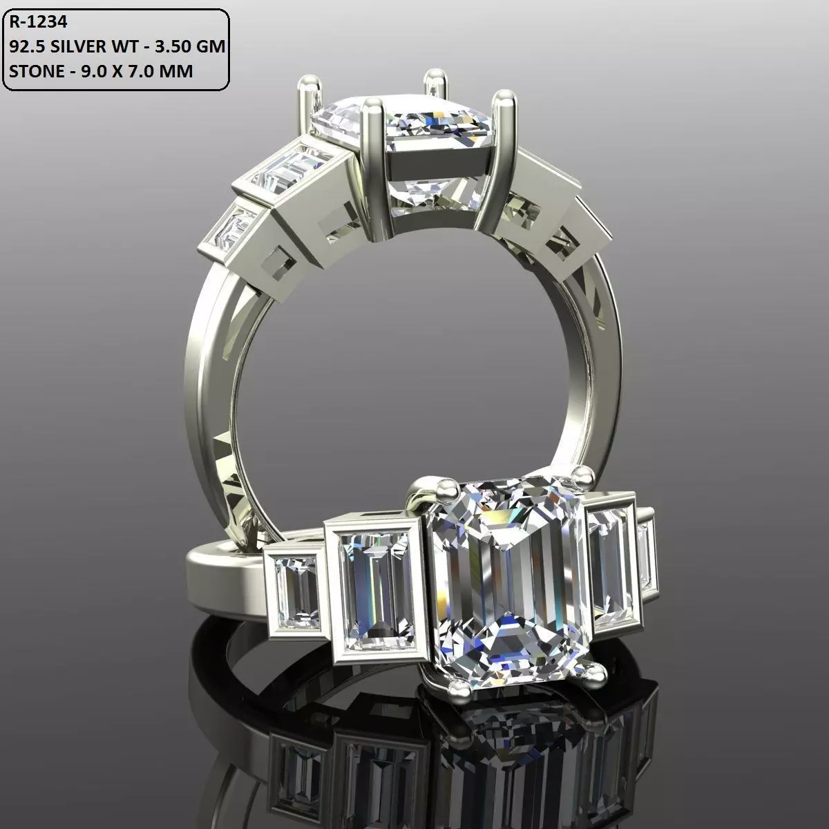 Solitaire Ring 3D print model_0