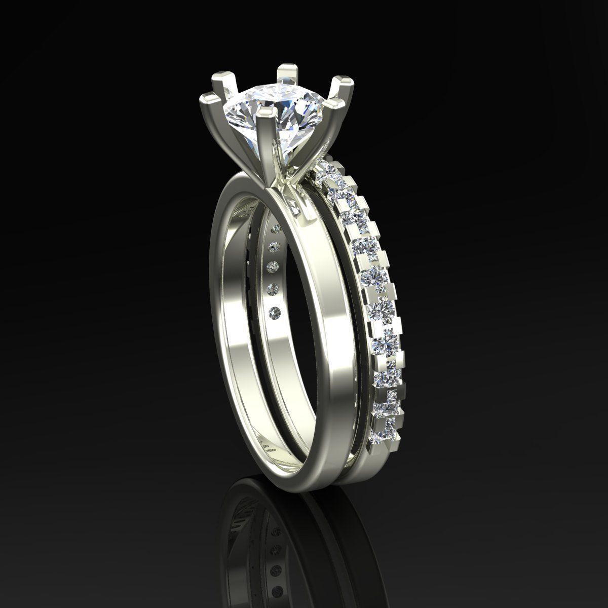 Solitaire Ring 3D print model_1