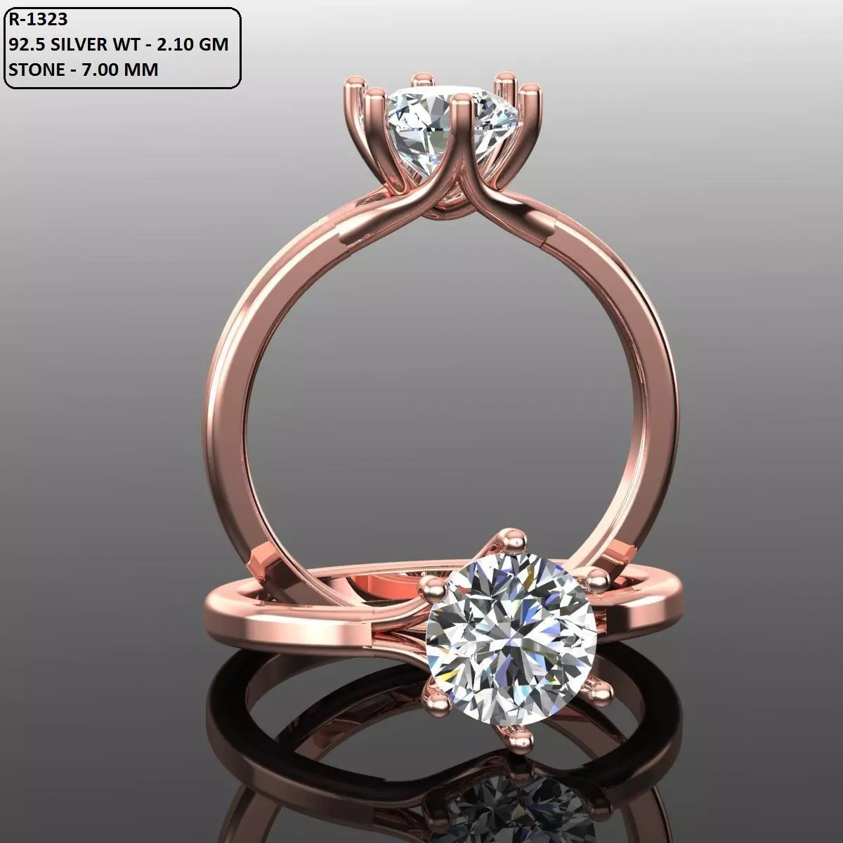 Solitaire Ring 3D print model_0