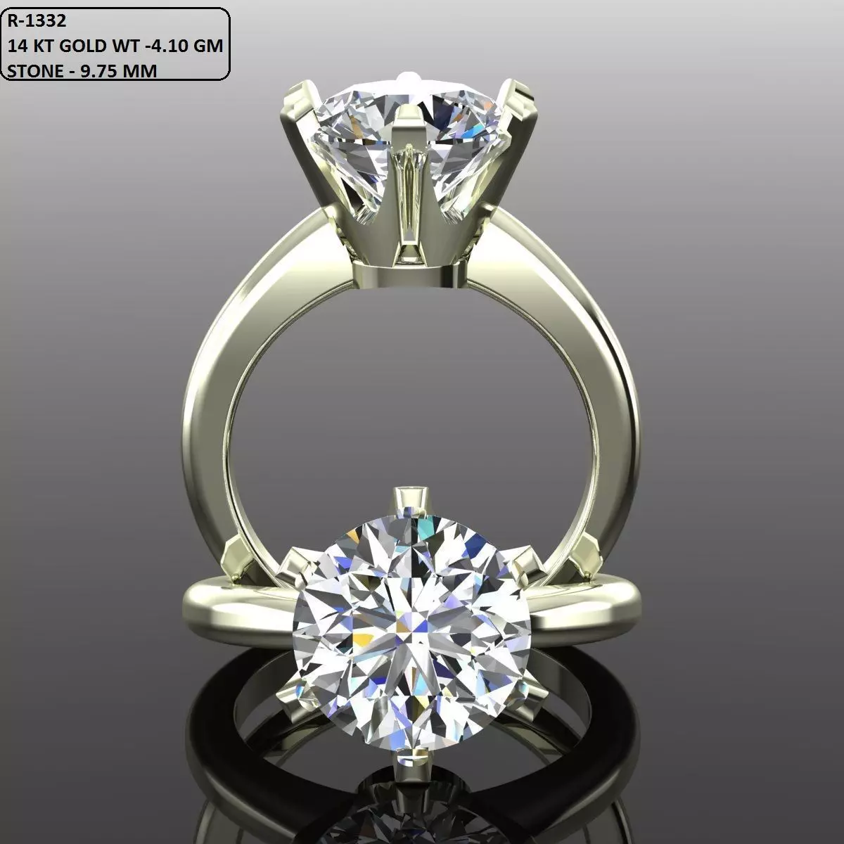 Solitaire Ring 3D print model_0