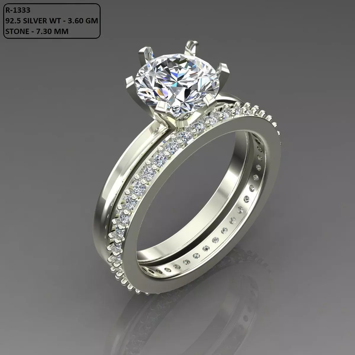 Solitaire Ring 3D print model_0