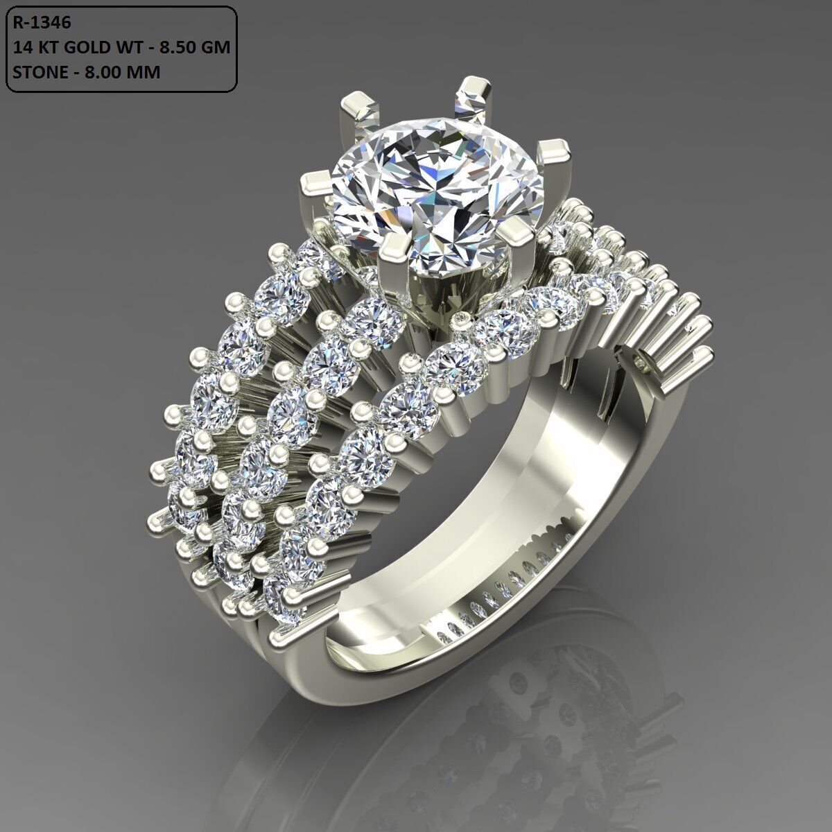 Solitaire Ring 3D print model_2