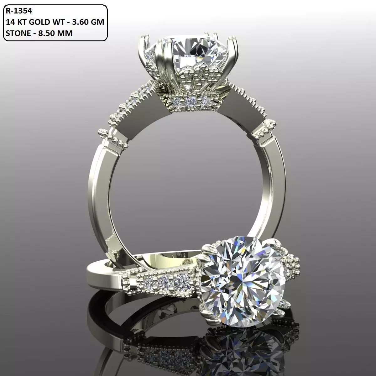 Solitaire Ring 3D print model_0