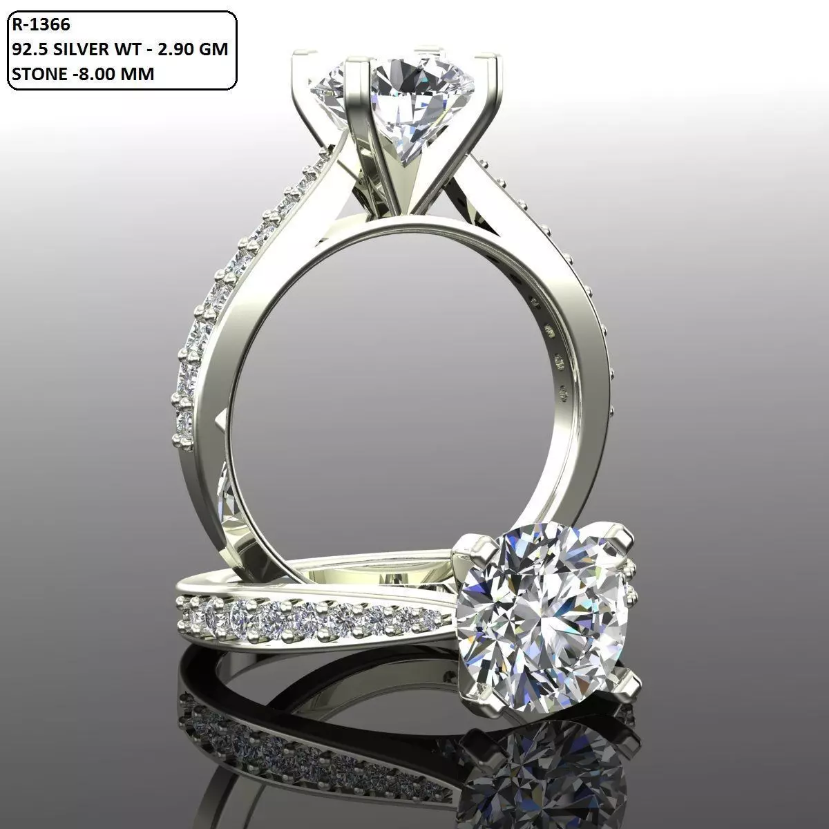 Solitaire Ring 3D print model_0
