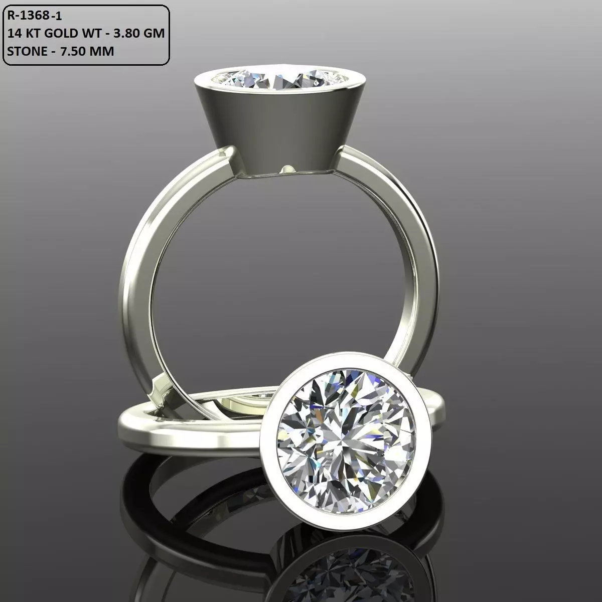 Solitaire Ring 3D print model_0
