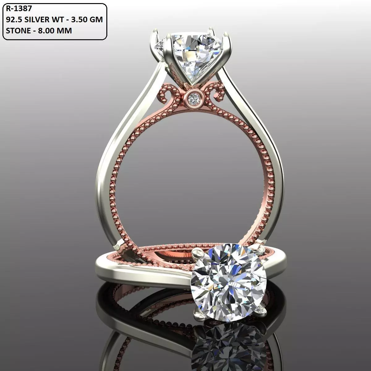 Solitaire Ring 3D print model_0