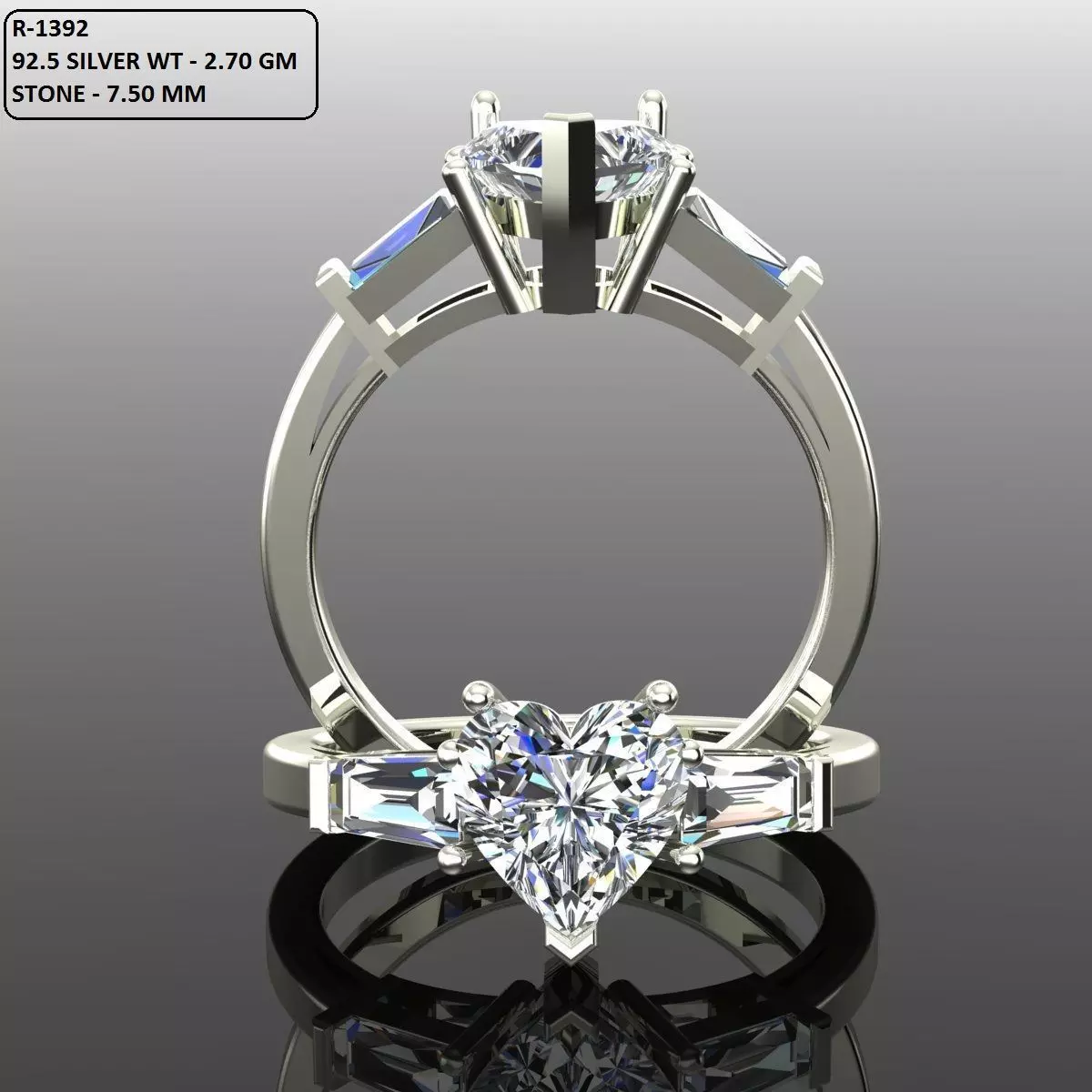 Solitaire Ring 3D print model_0