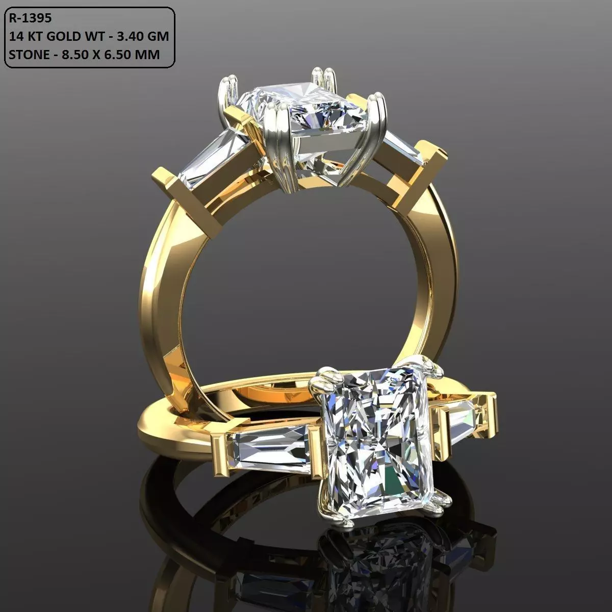 Solitaire Ring 3D print model_0