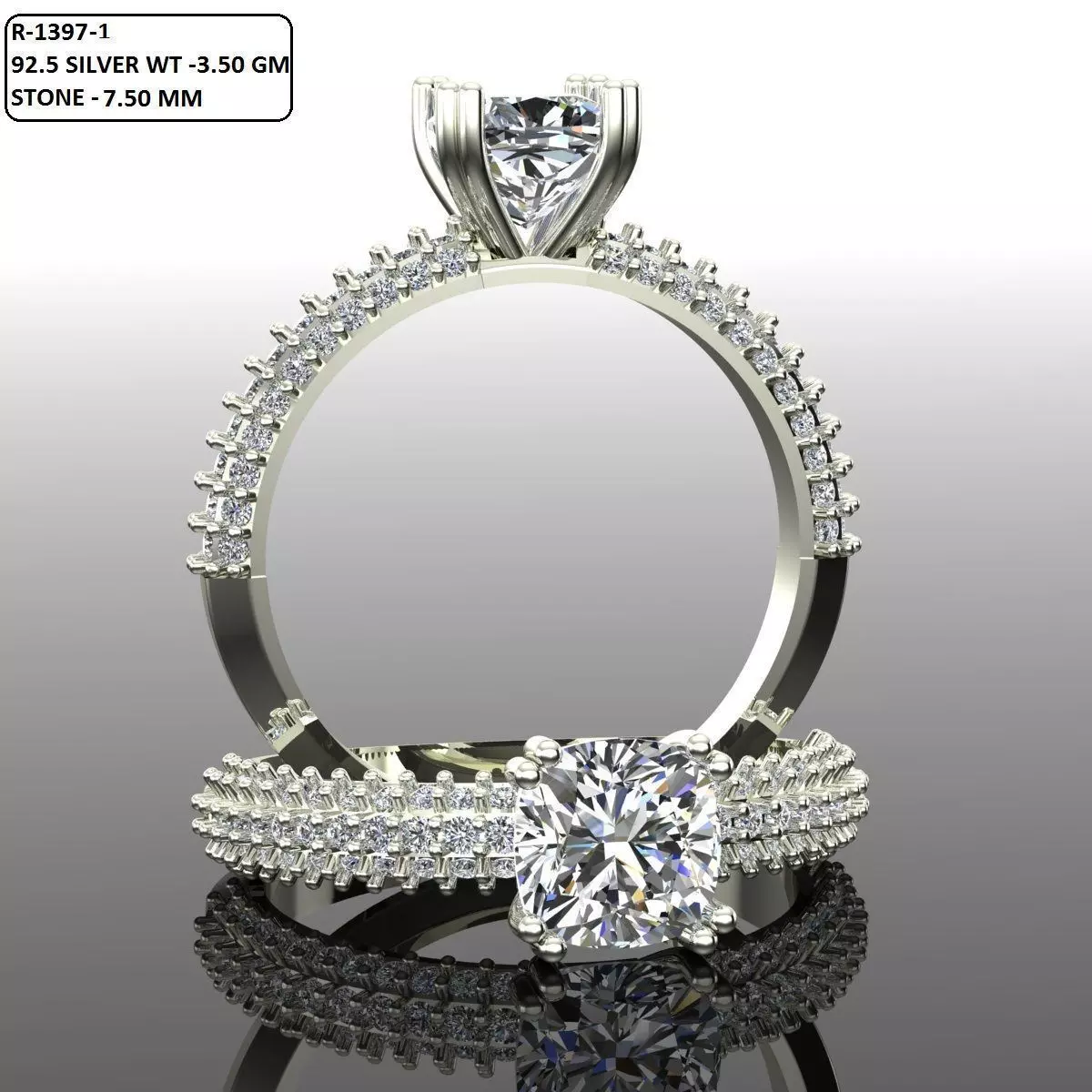 Solitaire Ring 3D print model_0