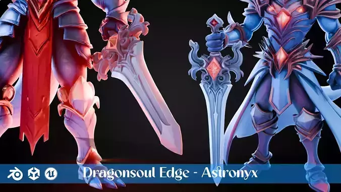 Stylized Sword - Dragonsoul Edge Astronyx - Game Ready
