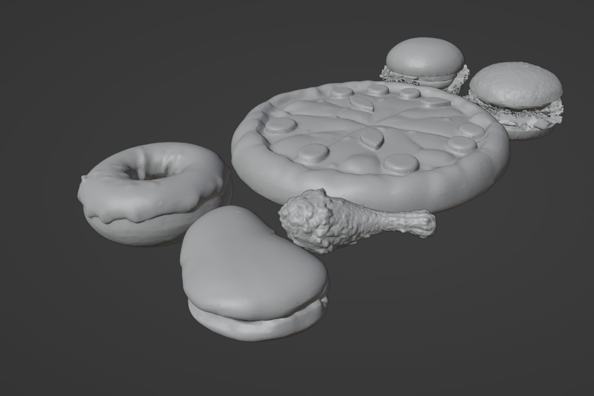 3D Scanned Fast Food Pack Pizza Burger Donut Hotdog Chicken 3D print model_2