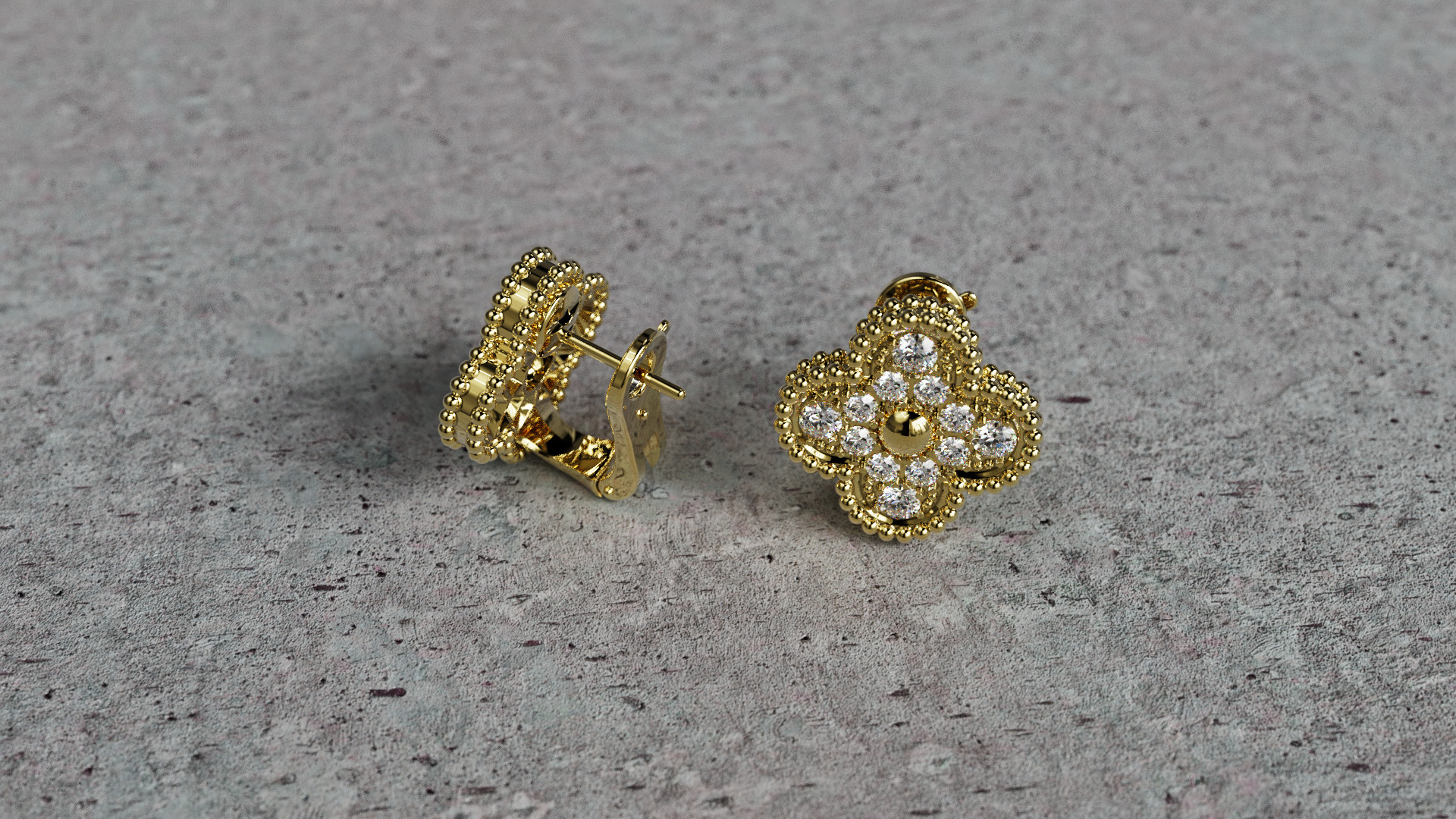Van Cleef Earrings 3D print model_6