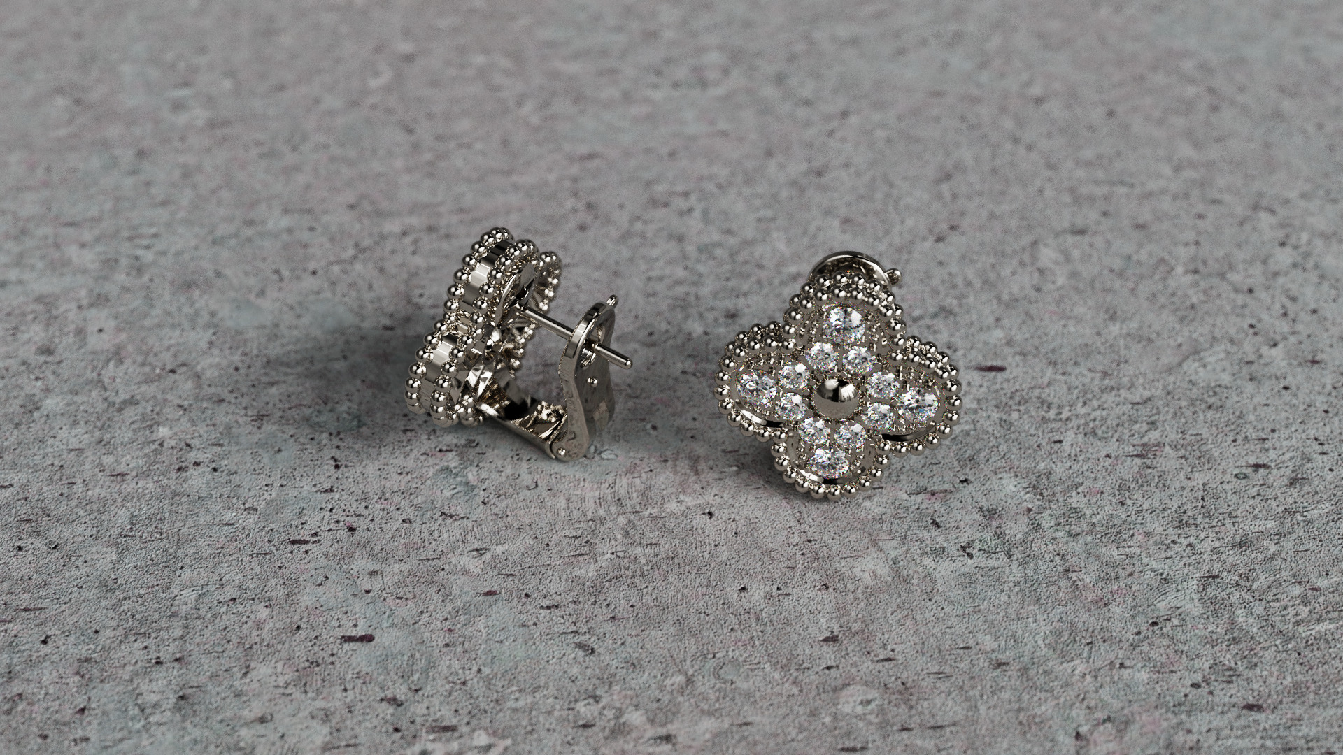 Van Cleef Earrings 3D print model_8