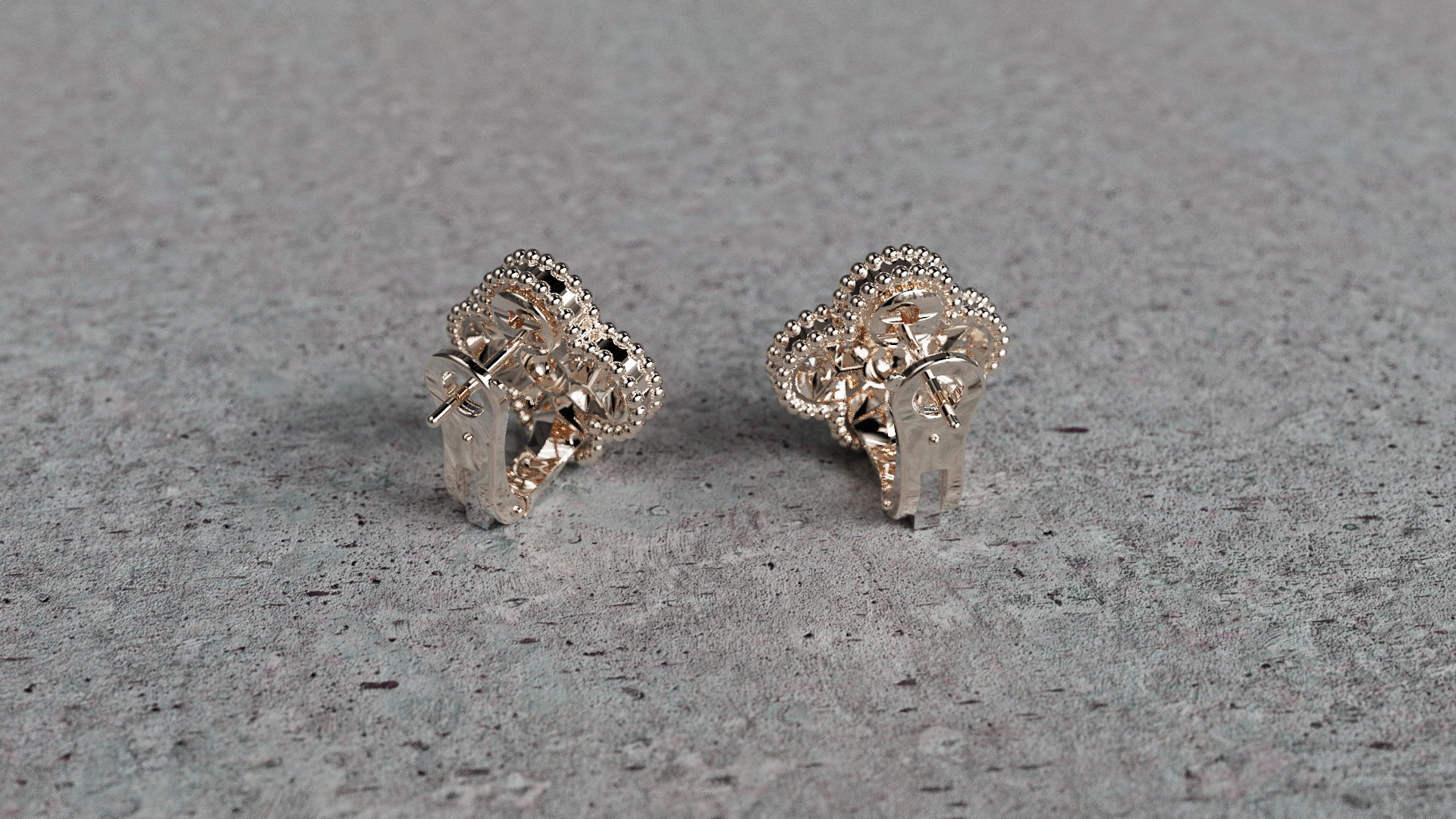 Van Cleef Earrings 3D print model_17