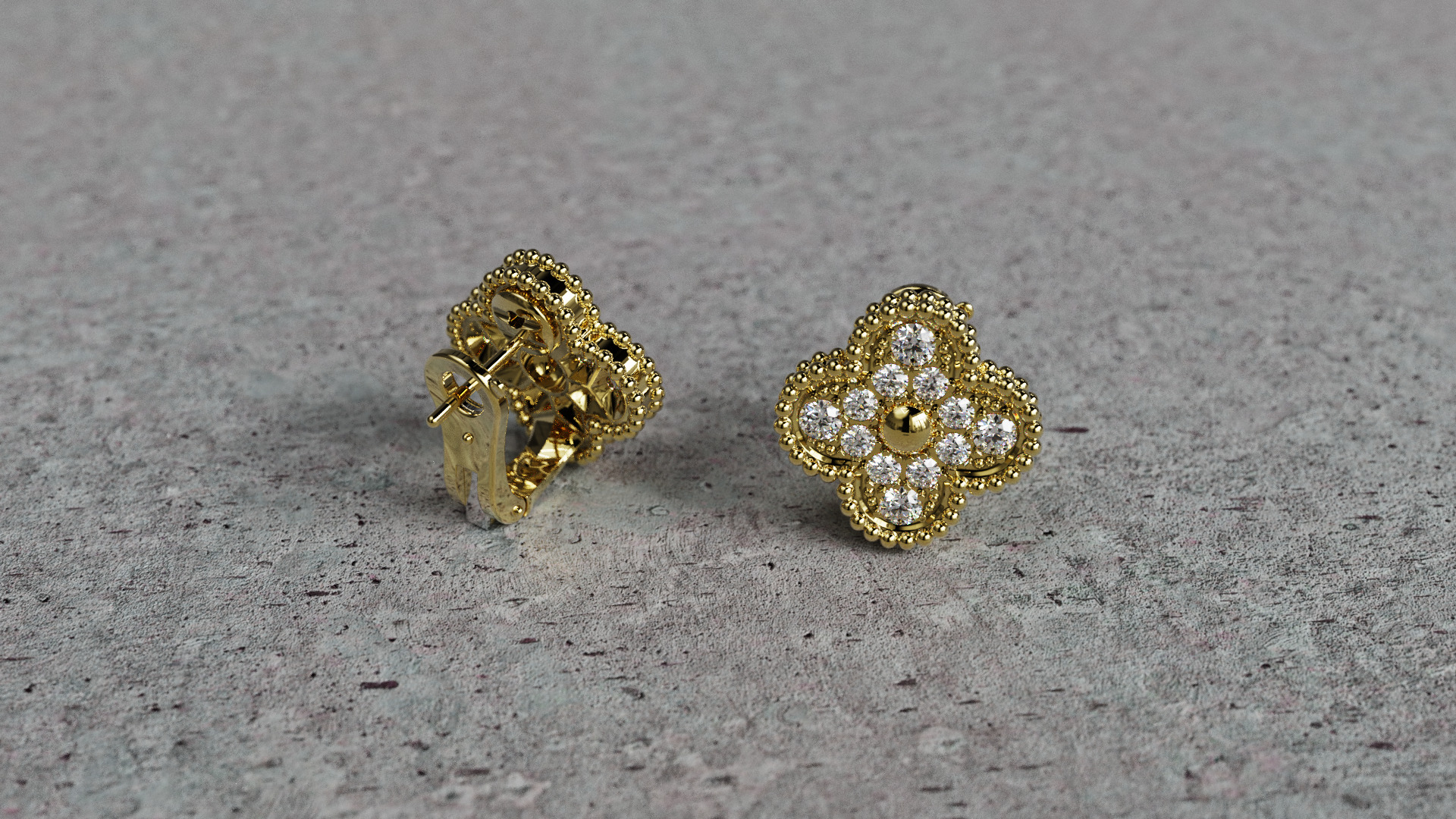 Van Cleef Earrings 3D print model_11