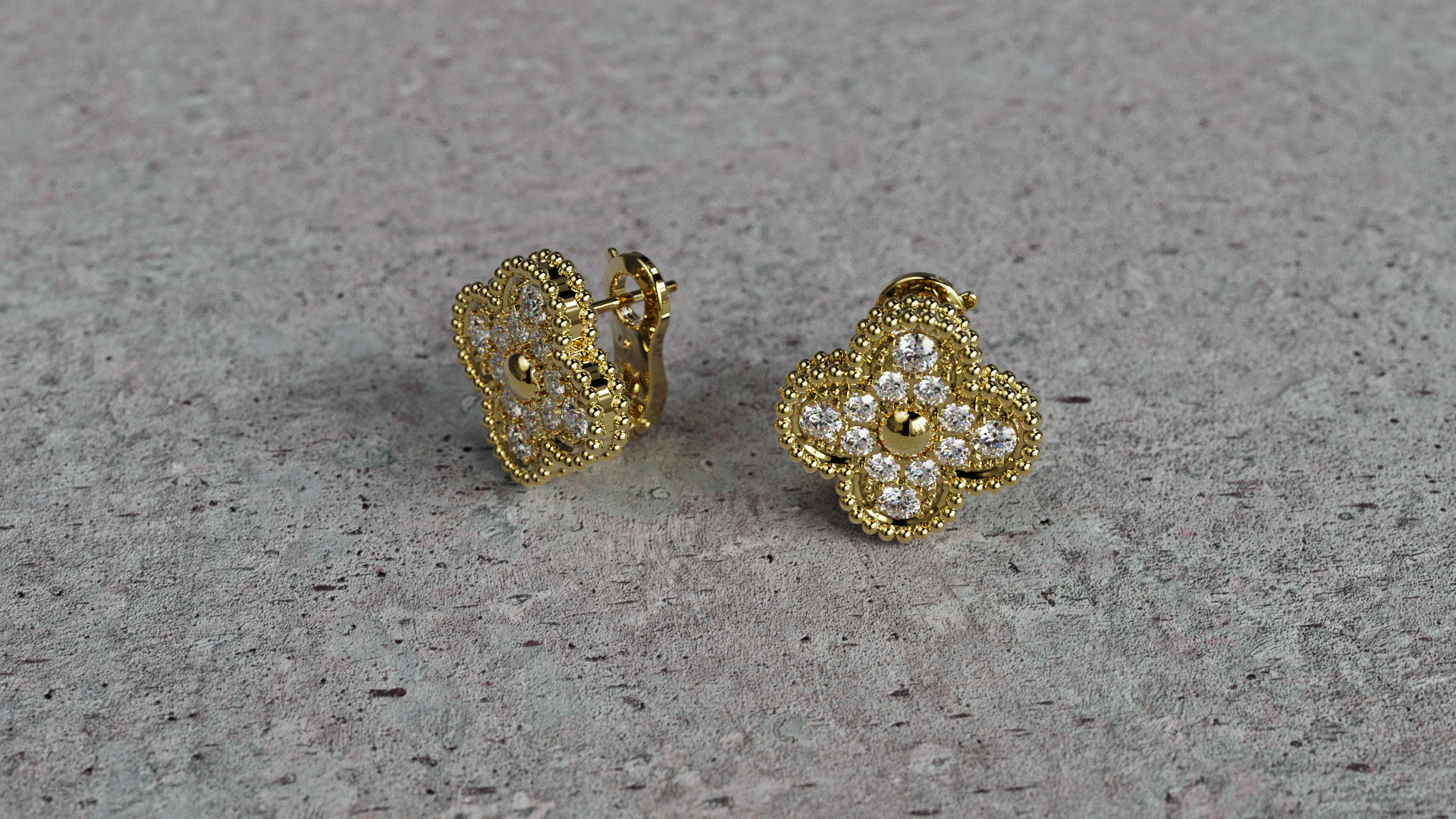 Van Cleef Earrings 3D print model_1