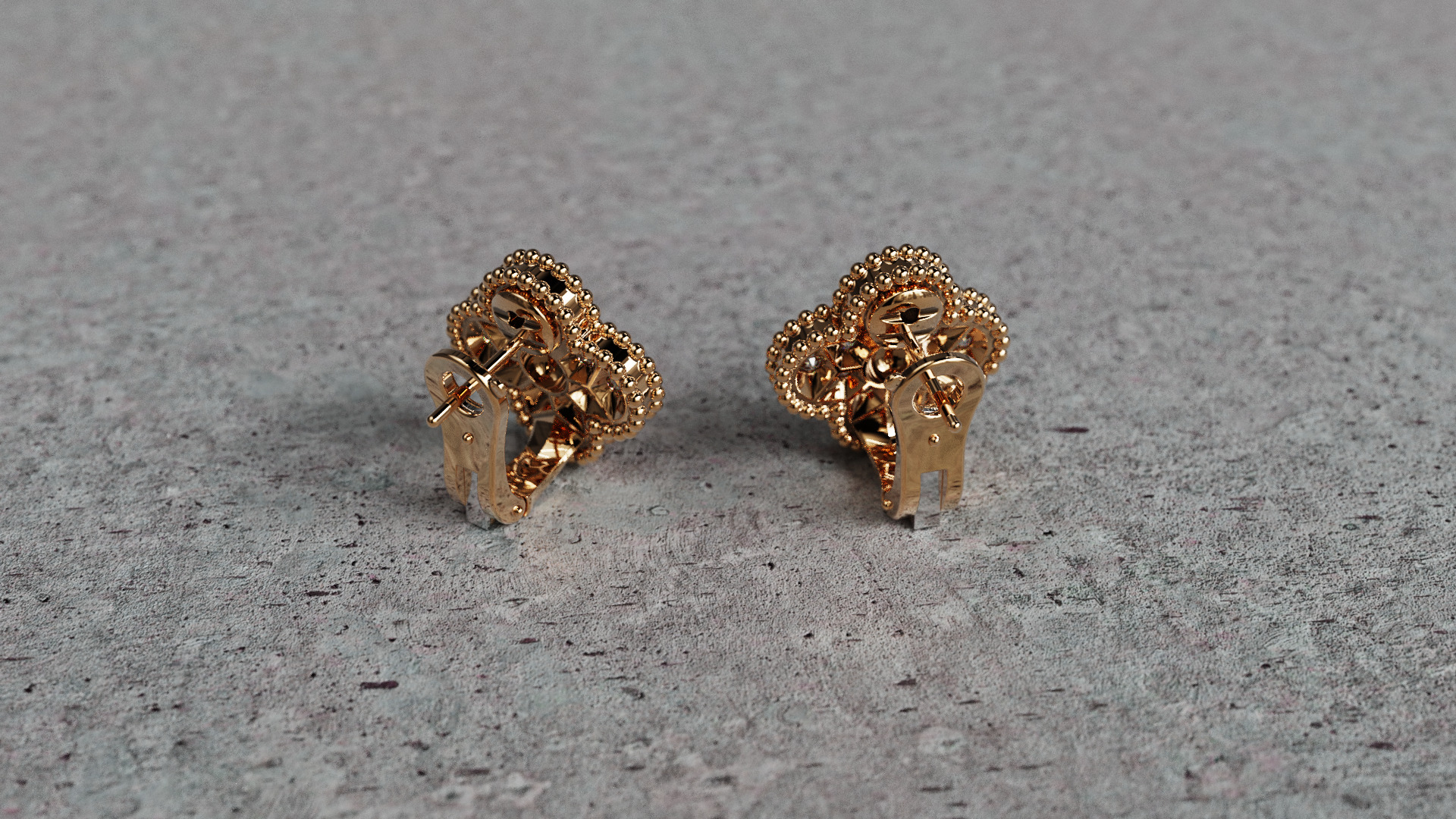 Van Cleef Earrings 3D print model_15