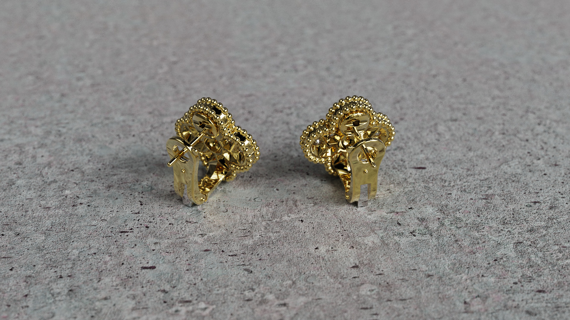 Van Cleef Earrings 3D print model_16