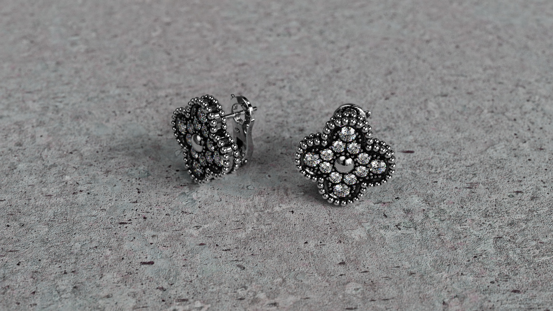 Van Cleef Earrings 3D print model_4