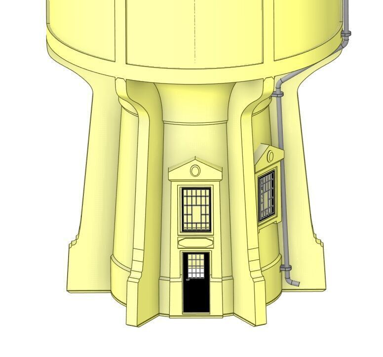 TT scale Austrian Graz Water Tower - resin 3D print model_7