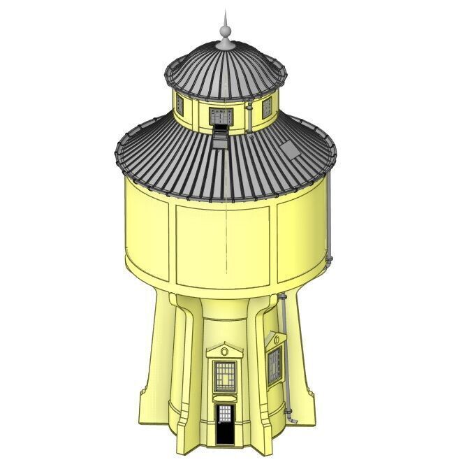 TT scale Austrian Graz Water Tower - resin 3D print model_5