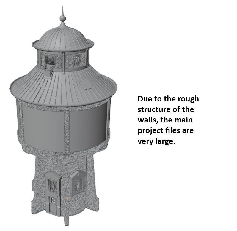 TT scale Austrian Graz Water Tower - resin 3D print model_8