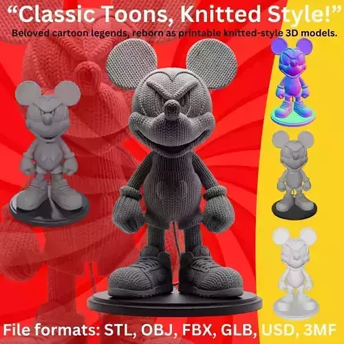 Mickey Mouse Classic Cartoon Icon Stylized Planter Model