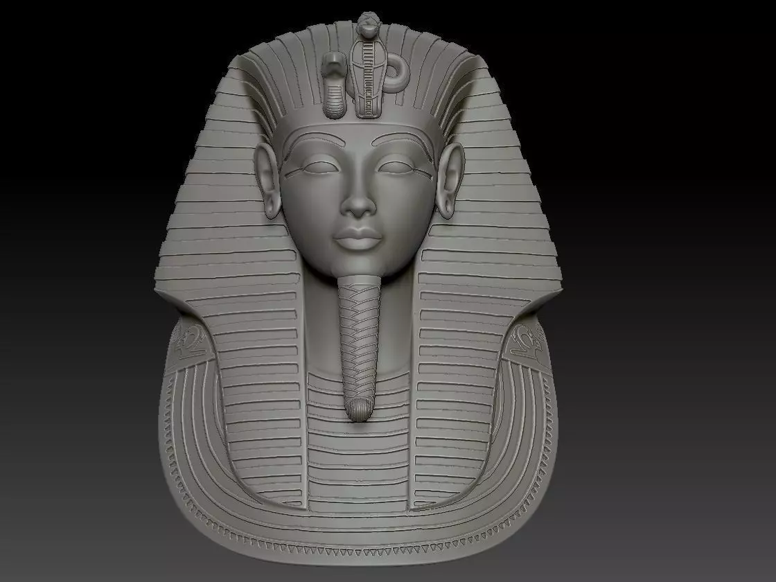 High Detail Tutankhamun Pharaoh Mask Pendant 3D print model_0