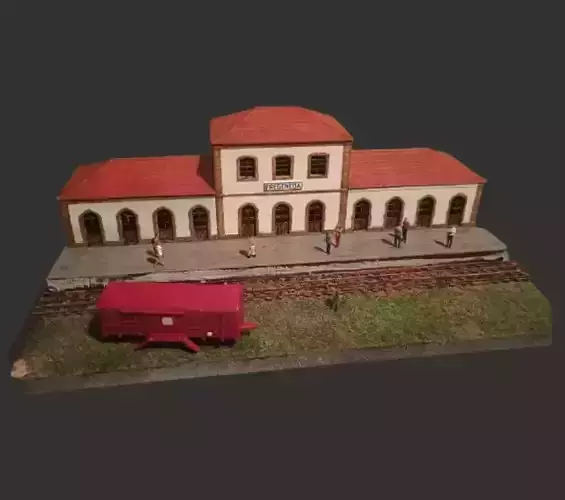 H0 Spanish Train Station La Fregenada with interior - resin