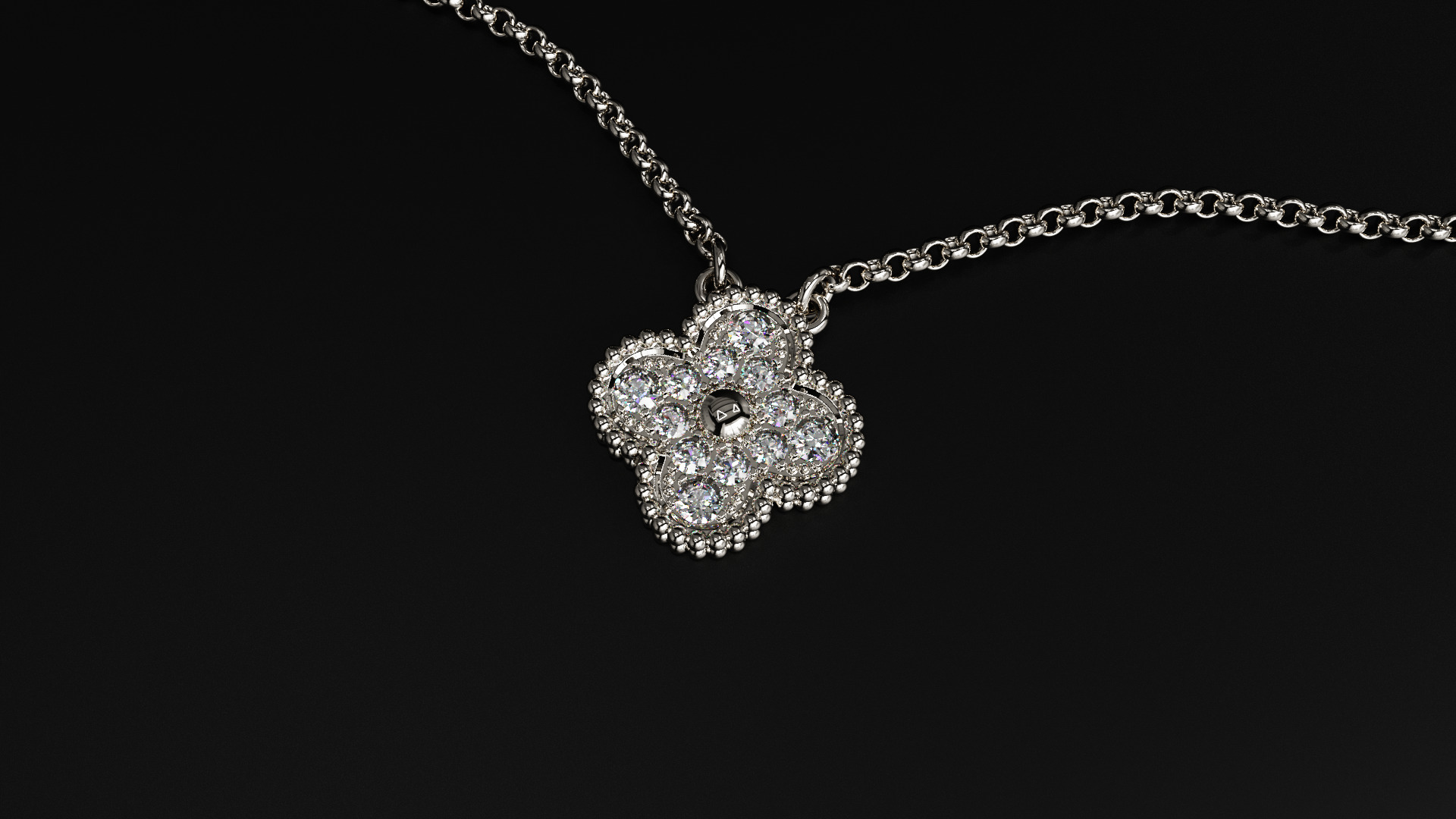 Van Cleef Alhambra Clover Pendant 3D print model_2