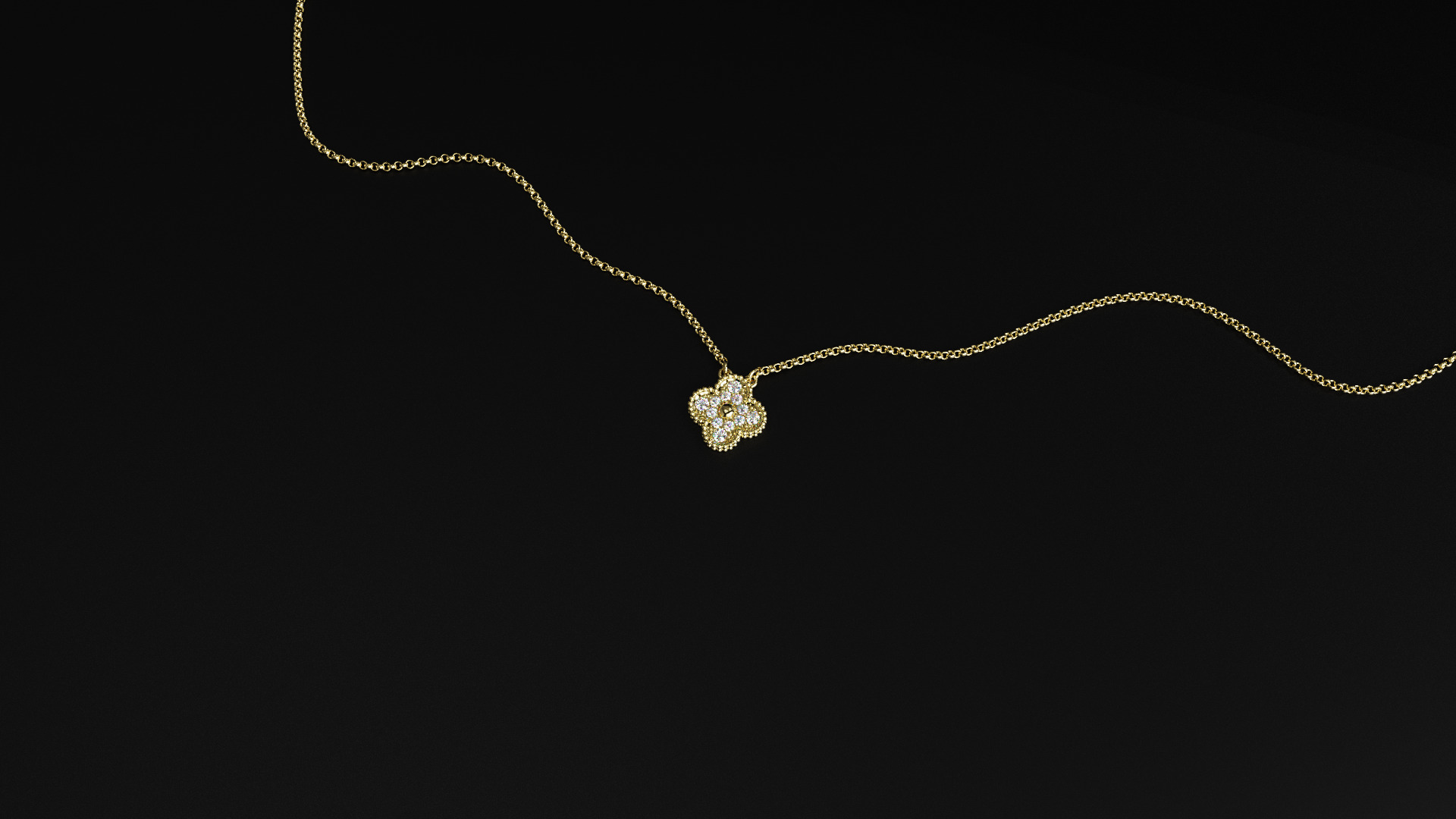 Van Cleef Alhambra Clover Pendant 3D print model_5