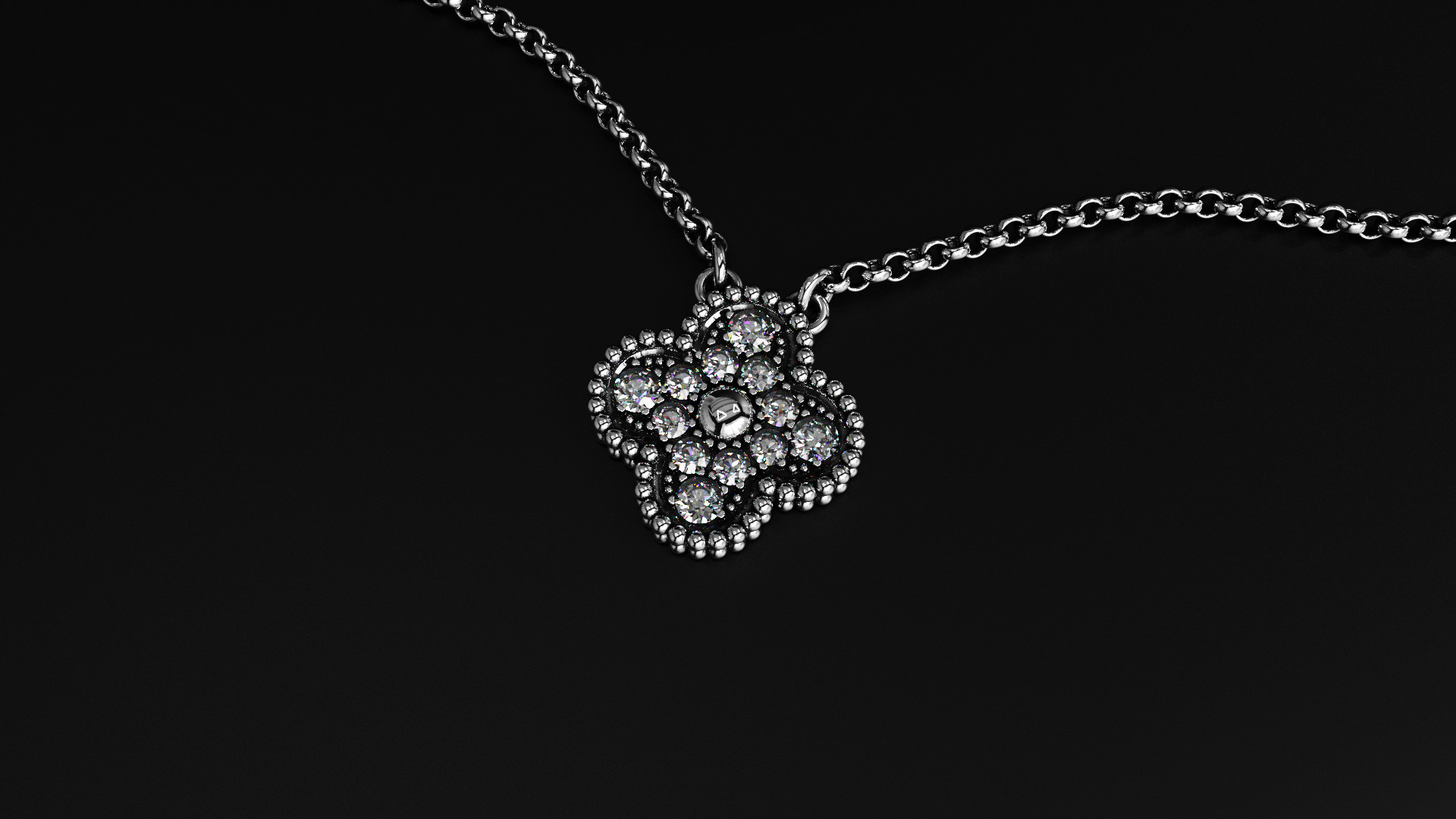 Van Cleef Alhambra Clover Pendant 3D print model_3