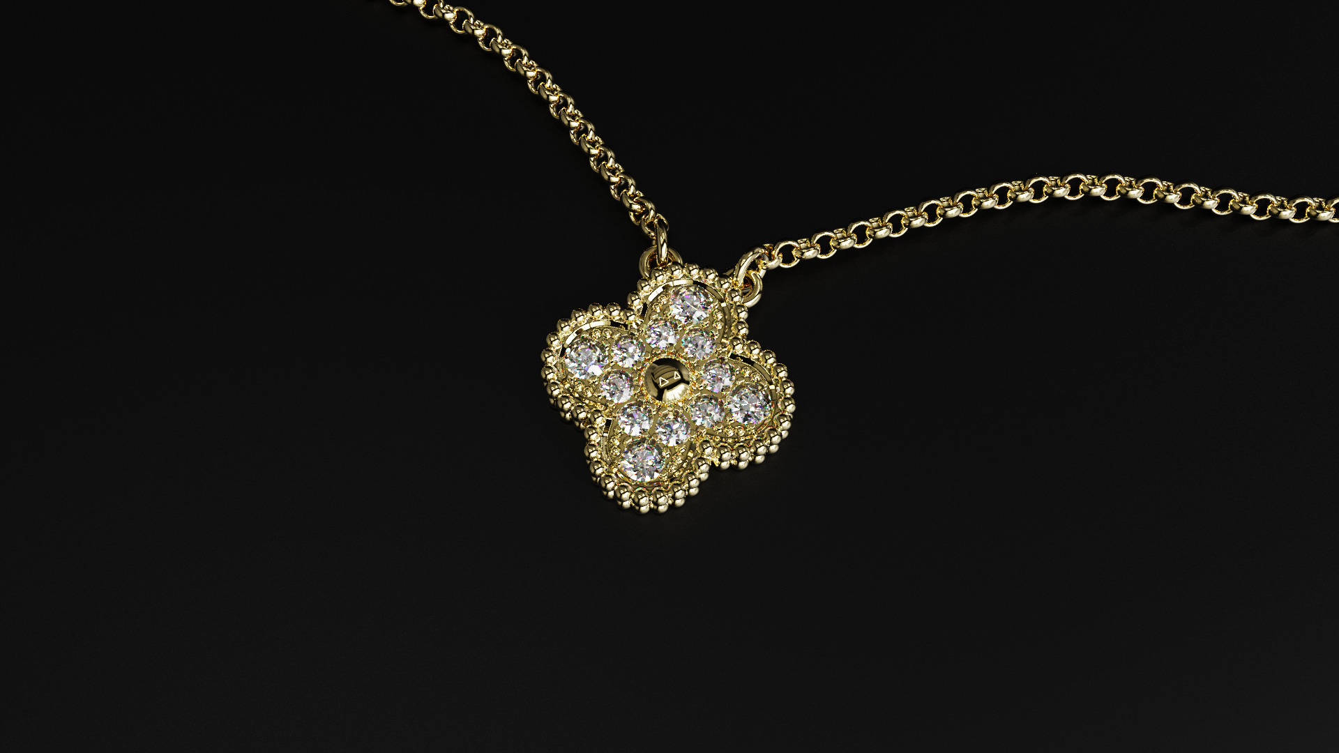 Van Cleef Alhambra Clover Pendant 3D print model_1