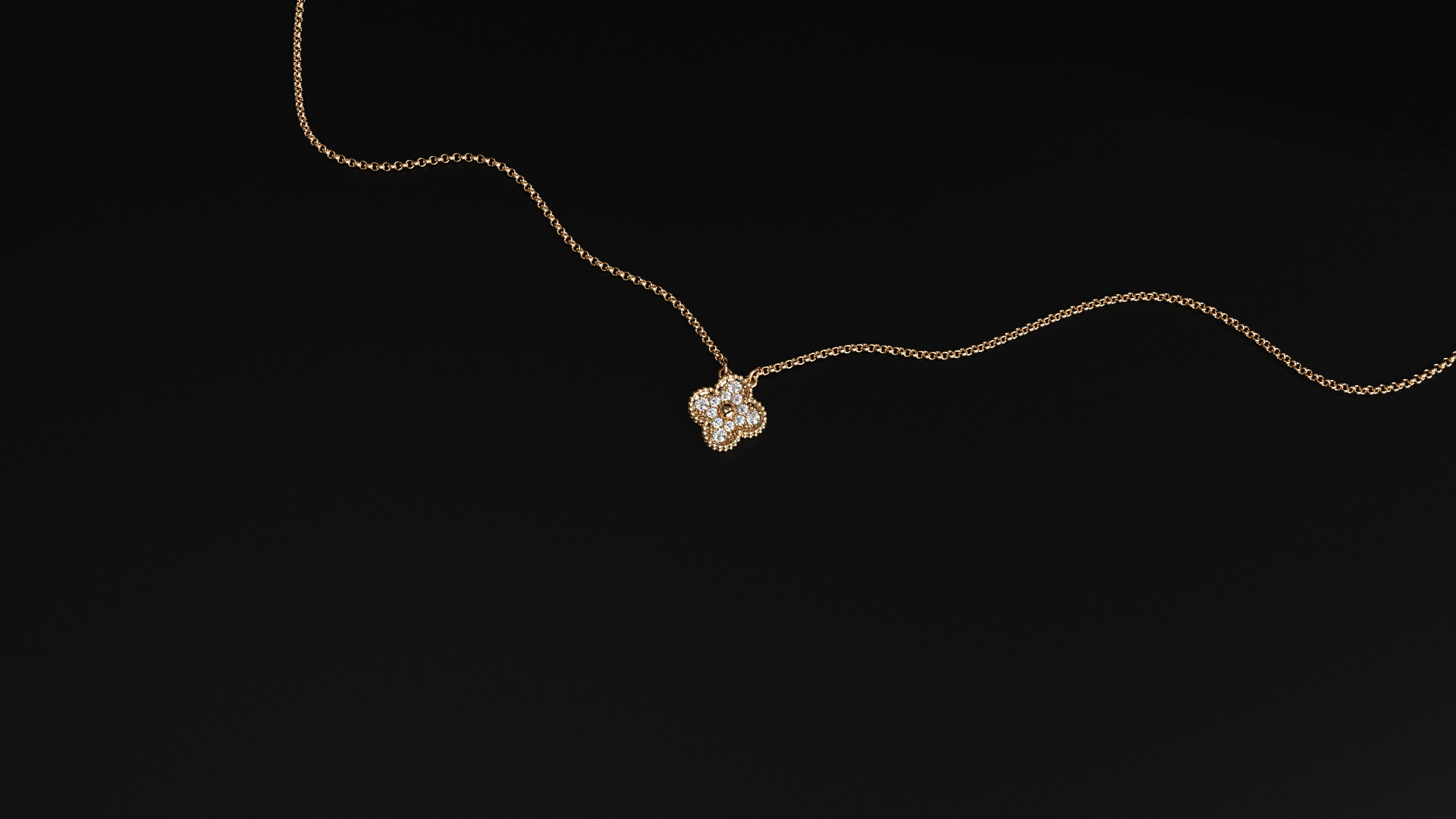 Van Cleef Alhambra Clover Pendant 3D print model_4