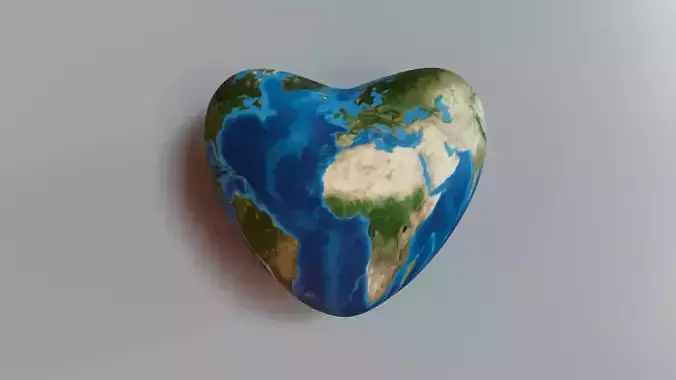 world health day concept heart 3d model