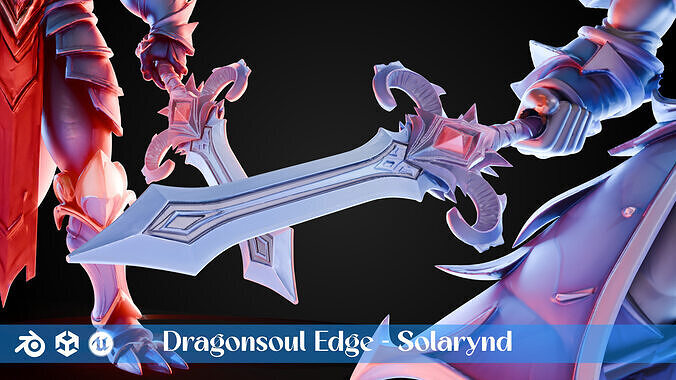 Stylized Sword - Dragonsoul Edge Solarynd - Game Ready 3D model