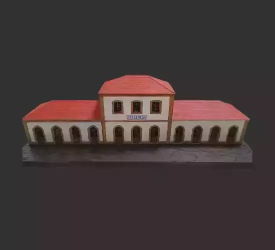 TT Spanish Train Station La Fregenada with interior - resin