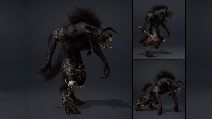 Dreadflame Furry Brutal Low-poly 3D model