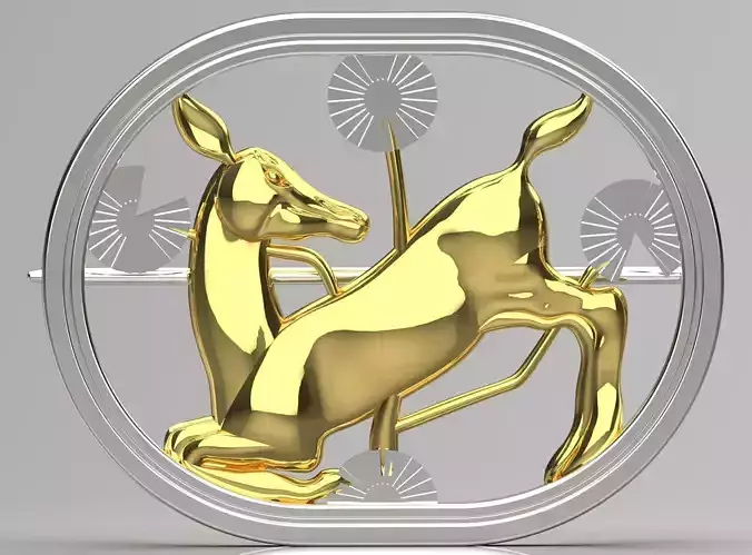 Royal Deer Dance brooches