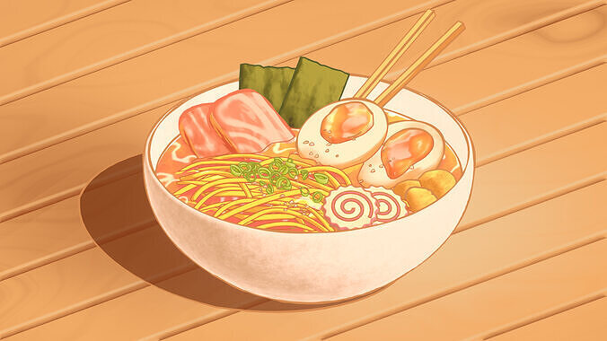Ramen Stylized Procedural Material Eevee Blender 3D model
