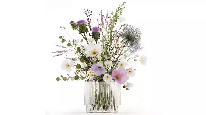 Beautiful Bouquet Of White Wild Flowers poppy 585